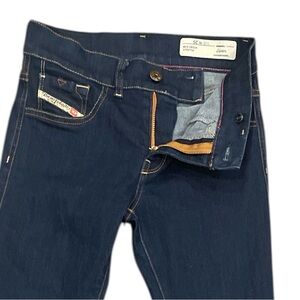 Diesel Livier W25 Tall 32” Inseam Super Slim Jegging Dark Indigo Stretch Denim